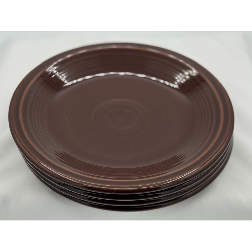 (4) Fiesta Ware Homer Laughlin Side / Bread Plates 7" - Chocolate Glaze